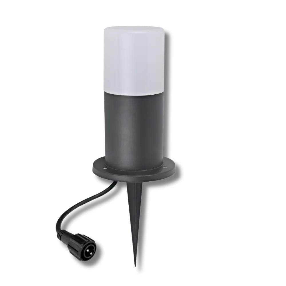 Borne Noire ZEN, Ø 7,6cm + Piquet Ht 30cm